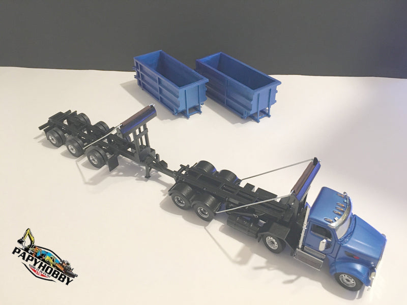 Chargez l'image dans la visionneuse de la galerie, PETERBILT - 1/50 - PETERBILT 12 WHEELS ROLL-OFF TRUCK W/