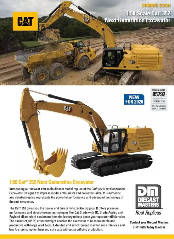 Chargez l'image dans la visionneuse de la galerie, CAT - 1/50 - 352 NEXT GENERATION EXCAVATOR - DIECAST