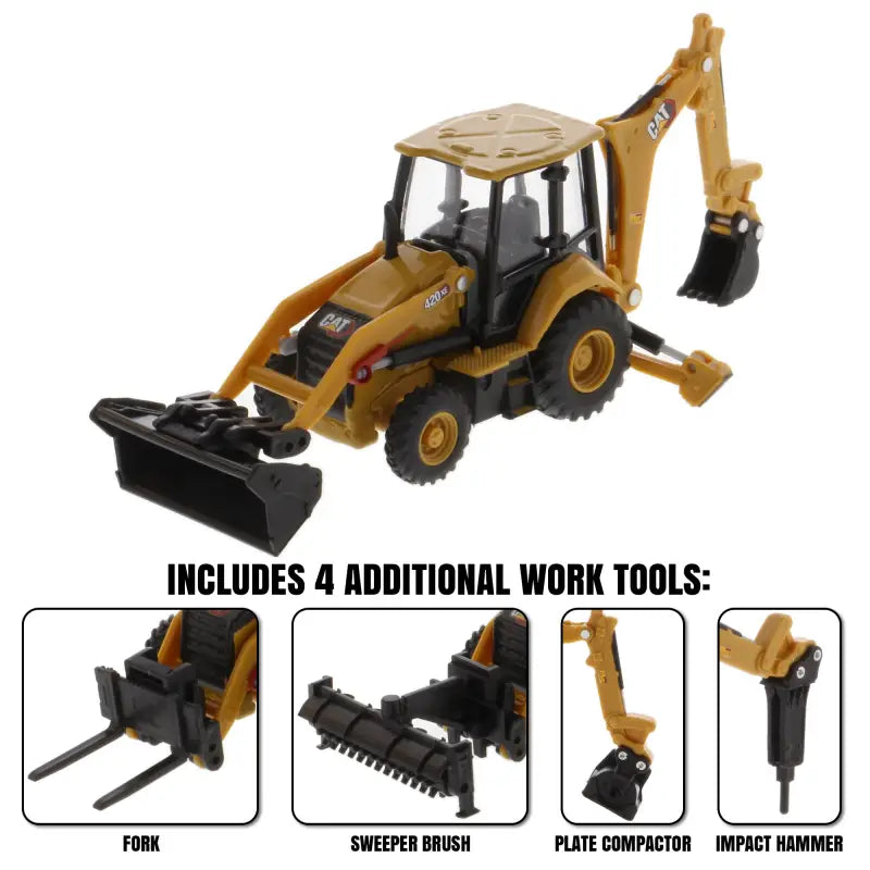 Load image into Gallery viewer, CAT - 1/64 - 420 XE BACKHOE LOADER WITH 4 ADDITIONAL TOOLS
