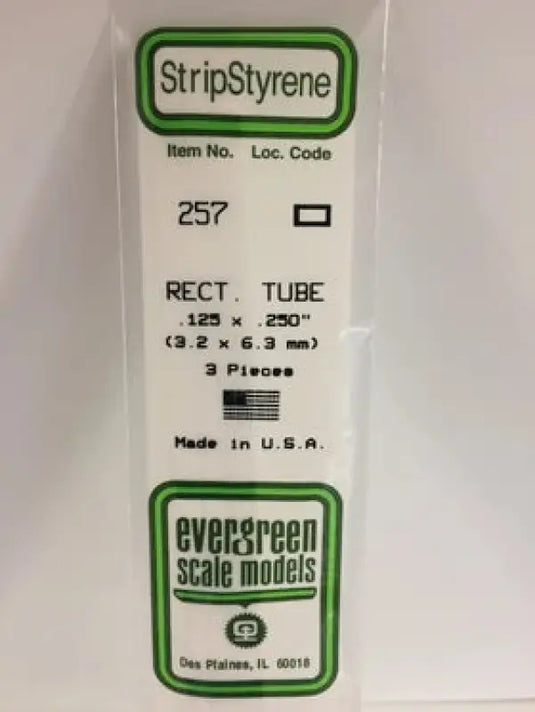 EVERGREEN - 0.125 X 0.250″ 3 PACK OPAQUE WHITE POLYSTYRENE