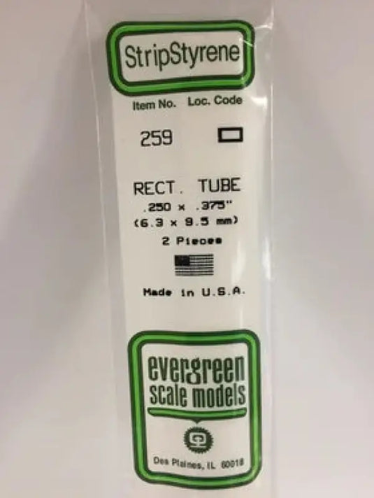 EVERGREEN - 0.250 X 0.375″ 2 PACK OPAQUE WHITE POLYSTYRENE