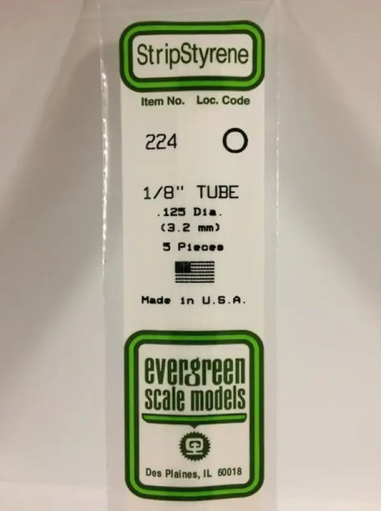 EVERGREEN - 1/8’’ -.125’’ (3.2MM) RND TUBE WHITE STYRENE