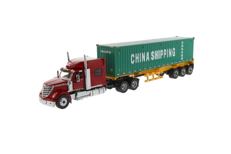 Load image into Gallery viewer, INTERNATIONAL - 1/50 - LONESTAR DAY CAB - SKELETON TRAILER/