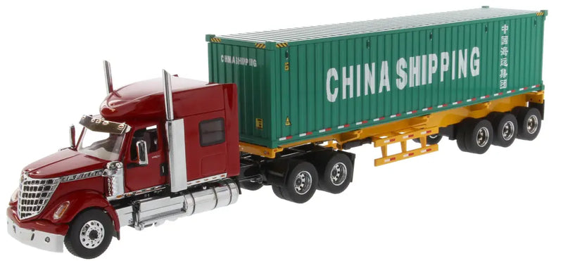 Load image into Gallery viewer, INTERNATIONAL - 1/50 - LONESTAR DAY CAB - SKELETON TRAILER/