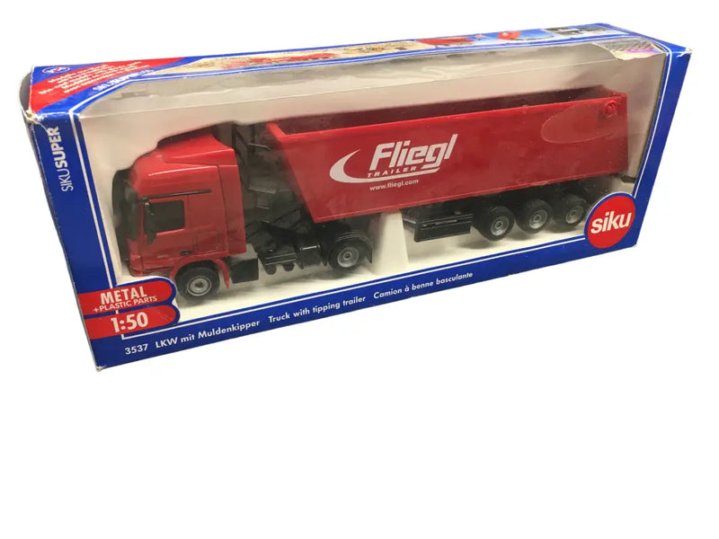 Load image into Gallery viewer, MERCEDES - 1/50 - ACTROS CAB W/ FLIEGL THREE AXLE TIPPING