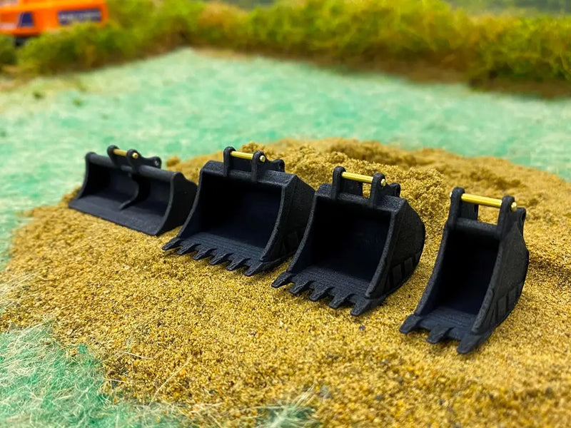Load image into Gallery viewer, PAPYHOBBY - 1/50 - 20+ TON BUCKET SET - BLACK - DIECAST