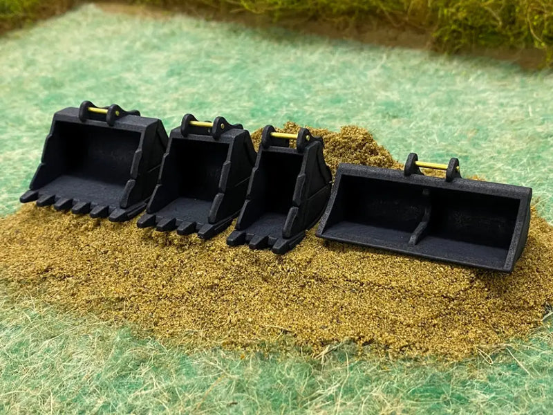 Load image into Gallery viewer, PAPYHOBBY - 1/50 - 40+ TON BUCKET SET - BLACK - DIECAST