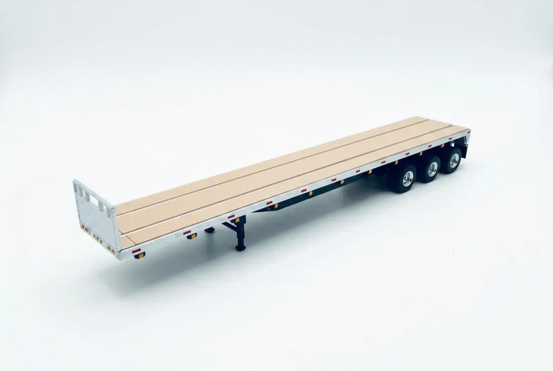 Chargez l'image dans la visionneuse de la galerie, PAPYHOBBY - 1/50 - 53’ FLAT BED TRAILER - SILVER TRI AXLE