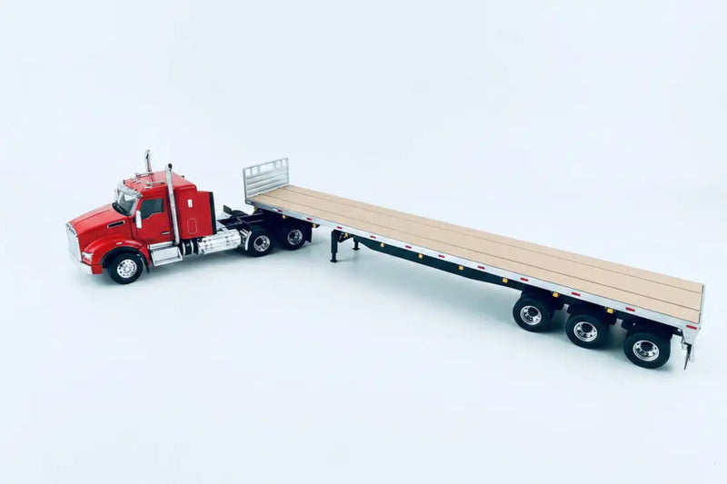 Chargez l'image dans la visionneuse de la galerie, PAPYHOBBY - 1/50 - 53’ FLAT BED TRAILER - SILVER TRI AXLE