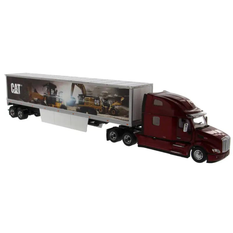 Load image into Gallery viewer, PETERBILT - 1/50 - 579 DAY CAB WITH CAT MURAL TRAILERS