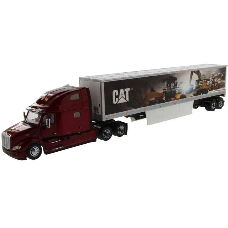 Load image into Gallery viewer, PETERBILT - 1/50 - 579 DAY CAB WITH CAT MURAL TRAILERS