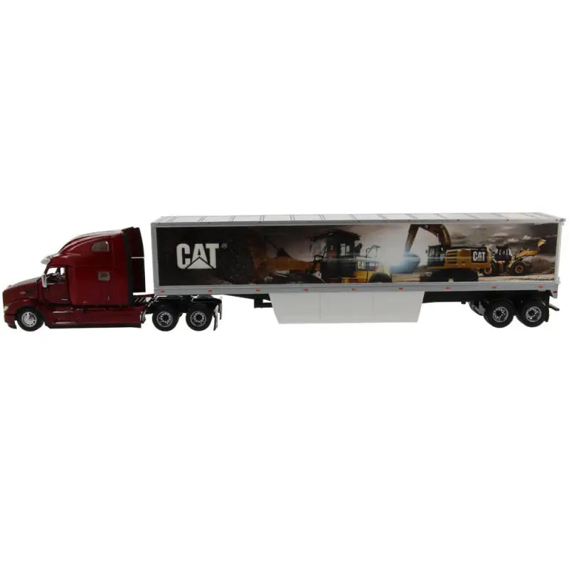 Load image into Gallery viewer, PETERBILT - 1/50 - 579 DAY CAB WITH CAT MURAL TRAILERS