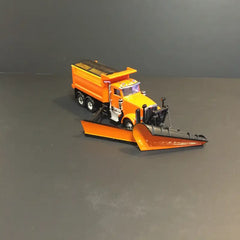 1/50 - Peterbilt 367 (orange Dot Color) 10 Wheels Dump Truck Snow Equipped