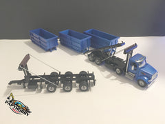 1/50 - Peterbilt 12 Wheels Roll-off Truck W/ Tri-axles Trailer