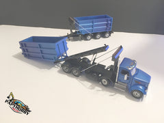 1/50 - Peterbilt 12 Wheels Roll-off Truck W/ Tri-axles Trailer