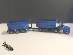 1/50 - Peterbilt 12 Wheels Roll-off Truck W/ Tri-axles Trailer