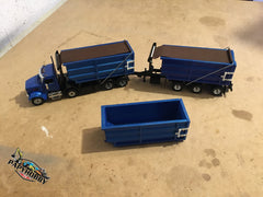 1/50 - Peterbilt 12 Wheels Roll-off Truck W/ Tri-axles Trailer