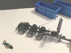 1/50 - Peterbilt 12 Wheels Roll-off Truck W/ Tri-axles Trailer