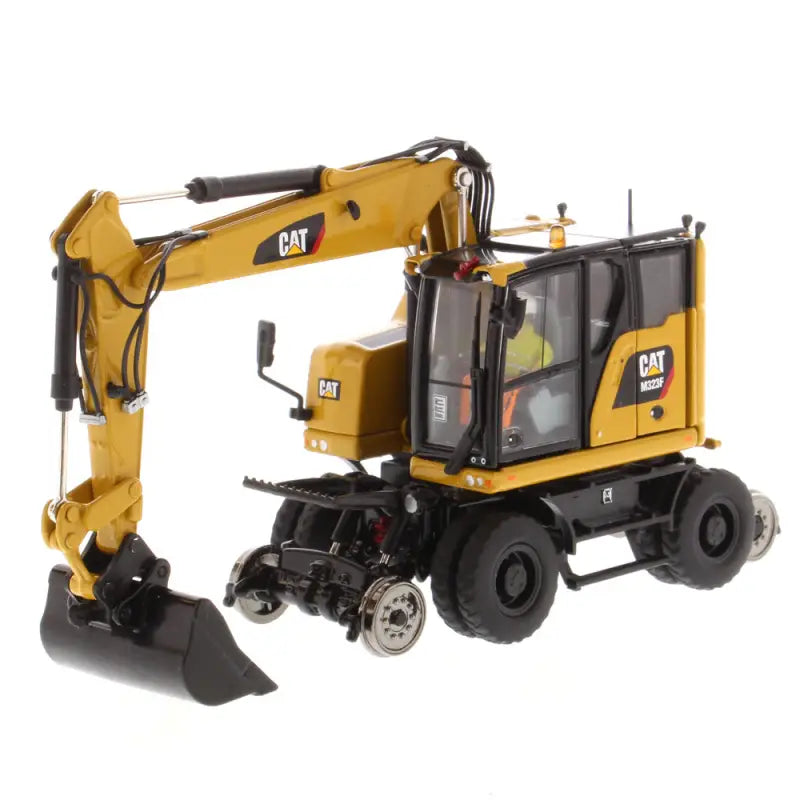 Chargez l&#39;image dans la visionneuse de la galerie, CAT - 1/50 - M323F RAILROAD WHEELED EXCAVATOR CAT YELLOW
