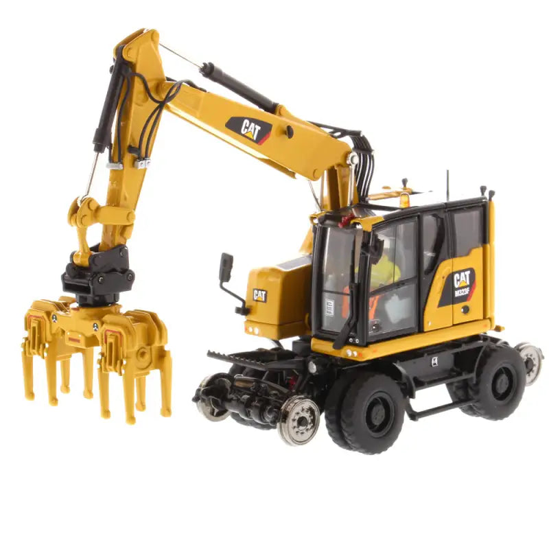 Chargez l&#39;image dans la visionneuse de la galerie, CAT - 1/50 - M323F RAILROAD WHEELED EXCAVATOR CAT YELLOW
