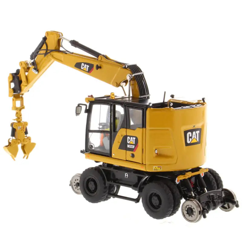 Chargez l&#39;image dans la visionneuse de la galerie, CAT - 1/50 - M323F RAILROAD WHEELED EXCAVATOR CAT YELLOW
