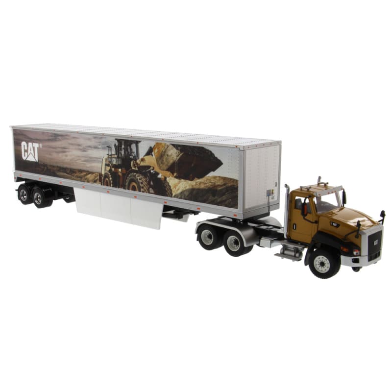 Load image into Gallery viewer, 1/50 - CT660 Day Cab Tractor with CAT Mural Trailer DIECAST
