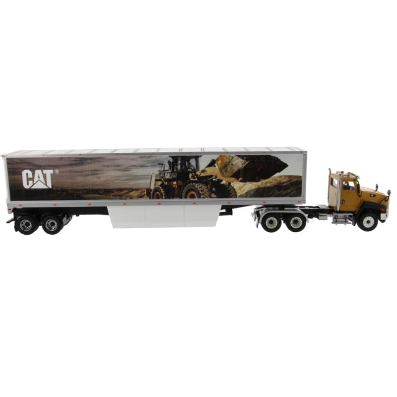 Chargez l&#39;image dans la visionneuse de la galerie, 1/50 - CT660 Day Cab Tractor with CAT Mural Trailer DIECAST
