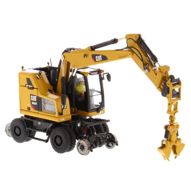 Load image into Gallery viewer, 1/50 - M323F railroad Wheeled Excavator CAT Yellow DIECAST
