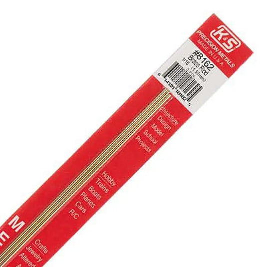 K AND S METALS - 1/16’’ SOLID BRASS ROD PACK OF 3 K&S