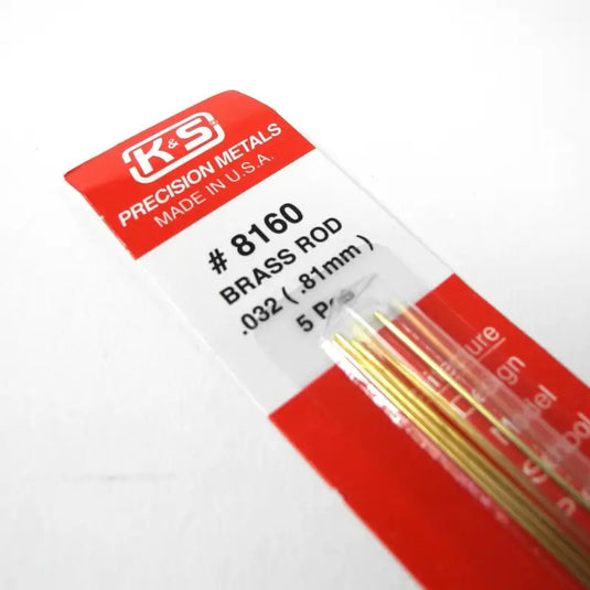 K AND S METALS - 1/32’’ SOLID BRASS ROD PACK OF 5 K&S