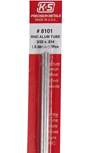 K AND S METALS - 3/32 X.014 RND ALU TUBE PACK OF 3 K&S