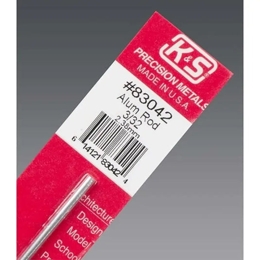 K AND S METALS - 3/32 X 12 INCH ALUMINUM ROD PACK OF 1 K&S