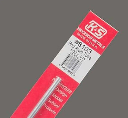 K AND S METALS - 5/32 X.014 RND ALU TUBE K&S ENGINEERING