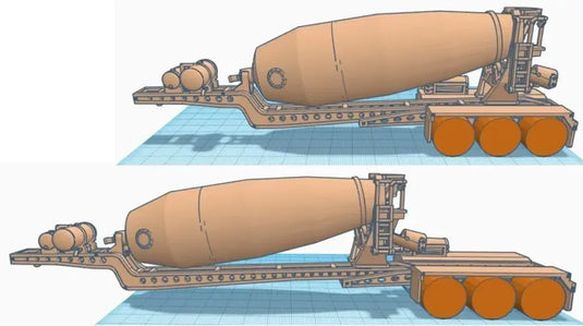 PAPYHOBBY - 1/50 - SLIDING CEMENT MIXER TRAILER - DIECAST