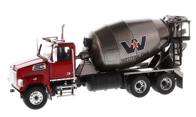 Load image into Gallery viewer, 1/50 - 4700 SF Concrete Mixer Red Cab with Gun Metal Drum
