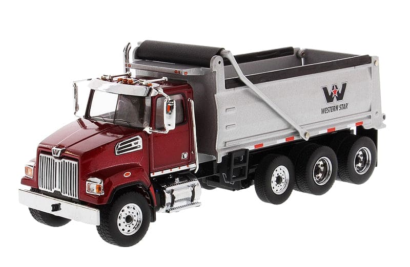 Load image into Gallery viewer, 1/50 - 4700 SF Dump Truck Red Cab with Silver Body DIECAST
