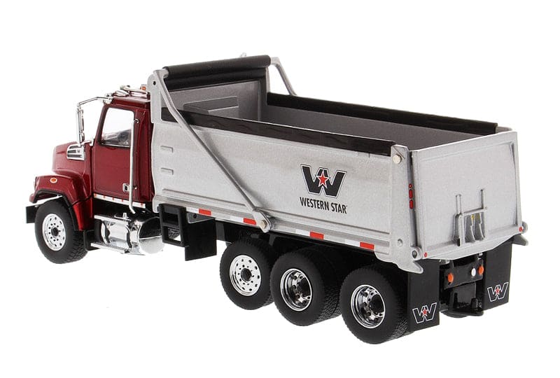 Load image into Gallery viewer, 1/50 - 4700 SF Dump Truck Red Cab with Silver Body DIECAST
