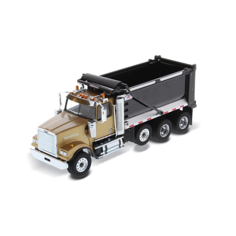 Load image into Gallery viewer, 1/50 - 4900 SF OX Stampede Dump Truck/Gold cab + black body
